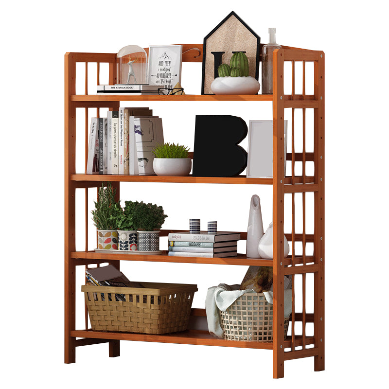Contemporary Manufactured Wood Etagere Bookshelf Vertical Open Bookcase