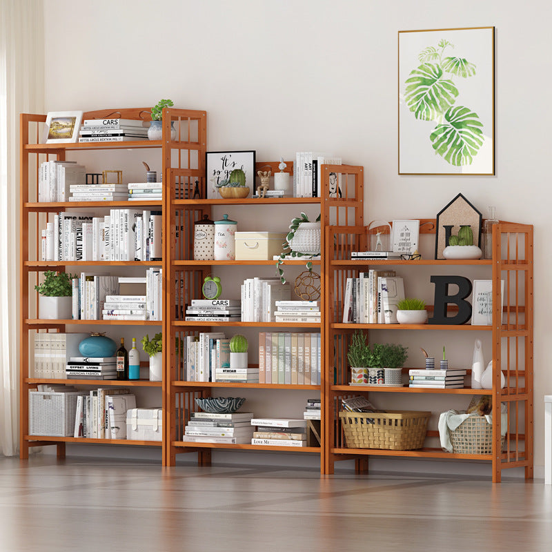 Contemporary Manufactured Wood Etagere Bookshelf Vertical Open Bookcase