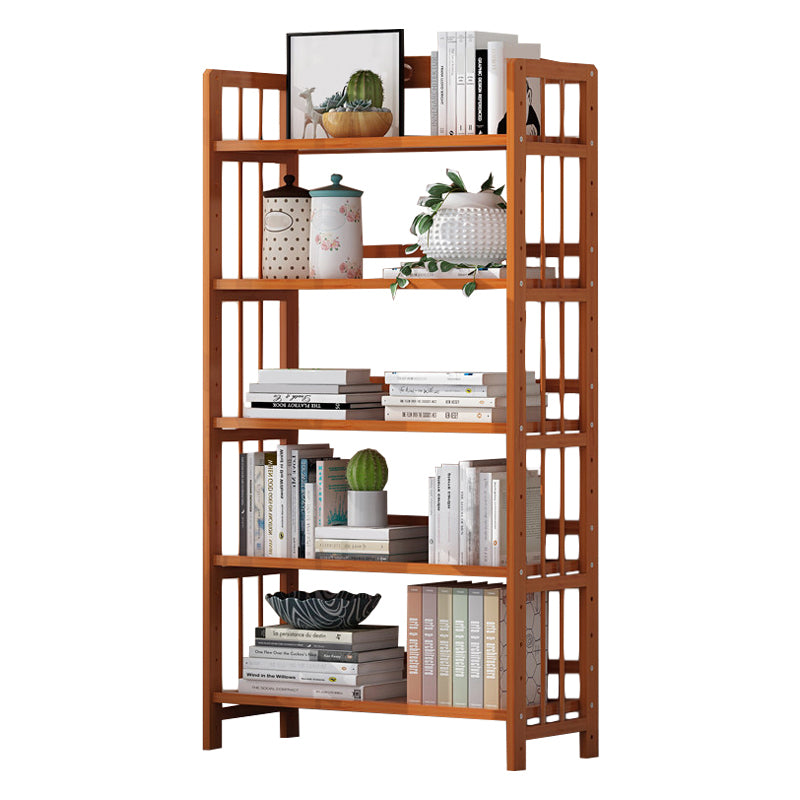 Contemporary Manufactured Wood Etagere Bookshelf Vertical Open Bookcase