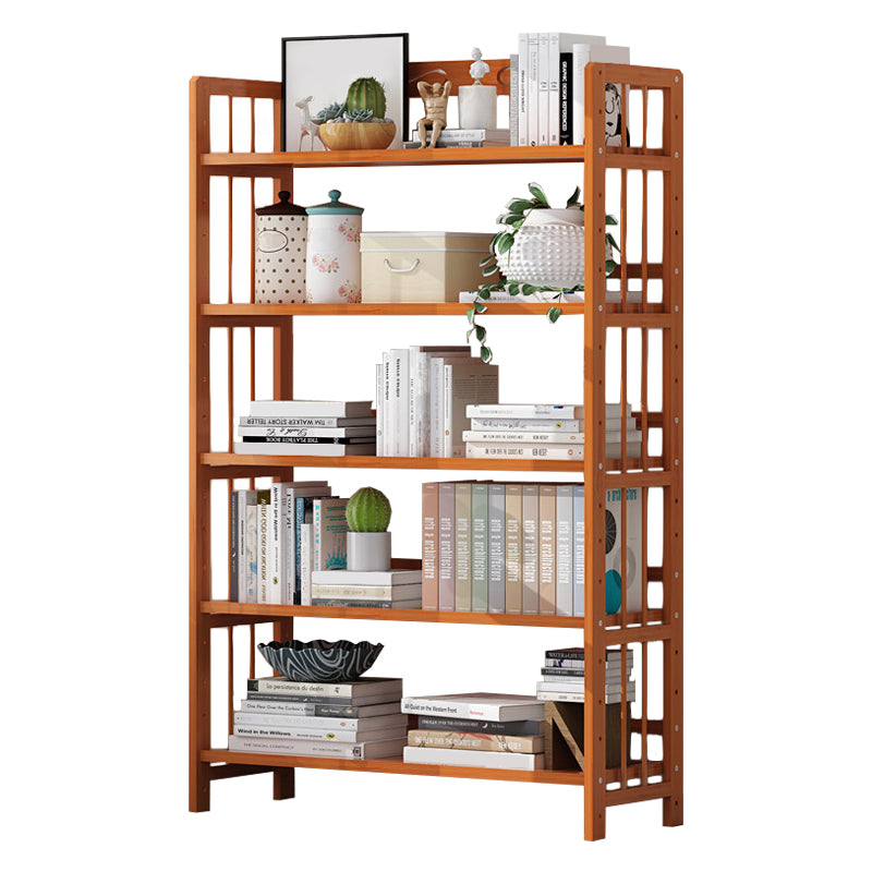 Contemporary Manufactured Wood Etagere Bookshelf Vertical Open Bookcase
