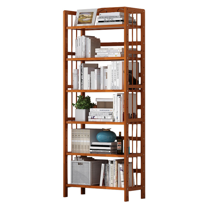 Contemporary Manufactured Wood Etagere Bookshelf Vertical Open Bookcase