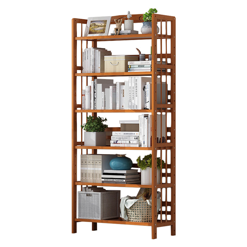 Contemporary Manufactured Wood Etagere Bookshelf Vertical Open Bookcase