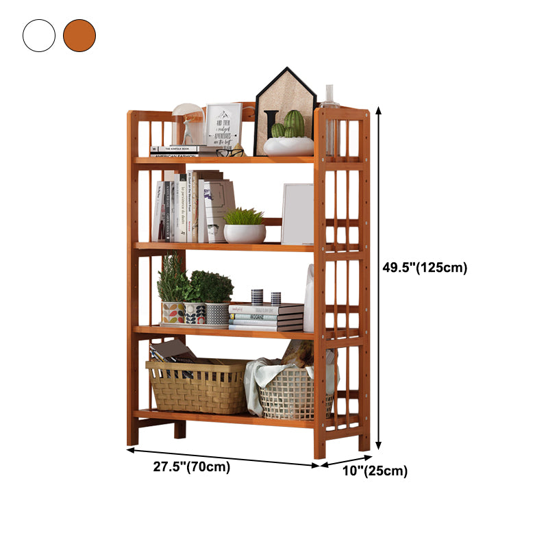 Contemporary Manufactured Wood Etagere Bookshelf Vertical Open Bookcase