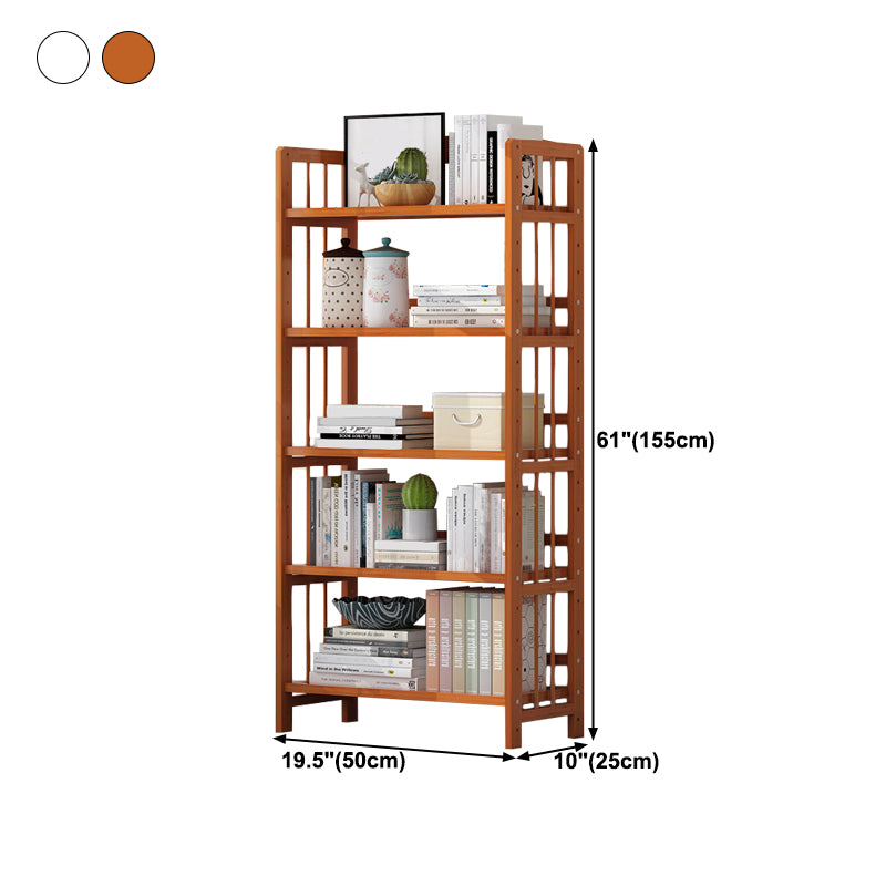 Contemporary Manufactured Wood Etagere Bookshelf Vertical Open Bookcase