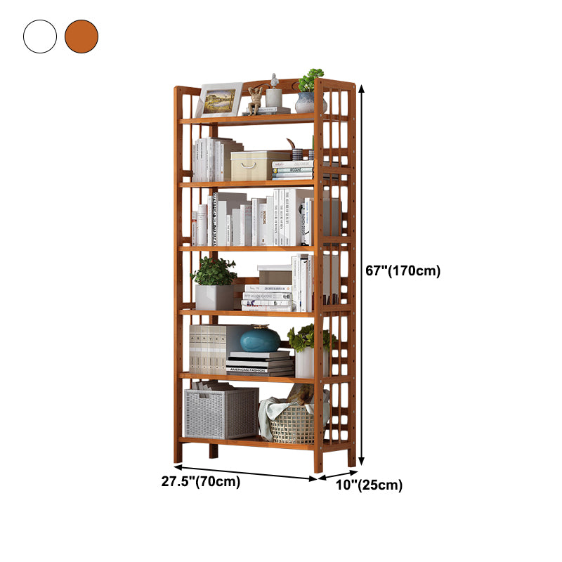 Contemporary Manufactured Wood Etagere Bookshelf Vertical Open Bookcase