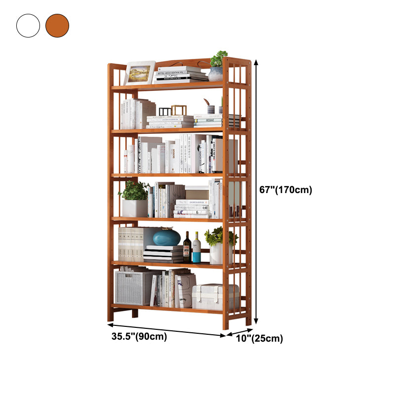Contemporary Manufactured Wood Etagere Bookshelf Vertical Open Bookcase