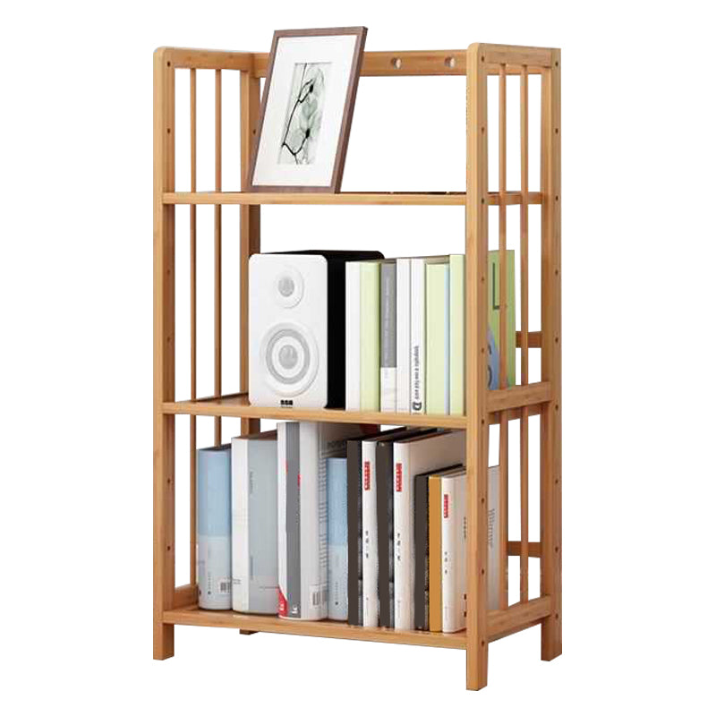 Manufactured Wood Etagere Bookshelf Natural Modern Open Bookcase for Classroom