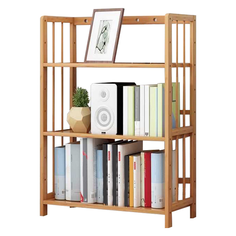 Manufactured Wood Etagere Bookshelf Natural Modern Open Bookcase for Classroom
