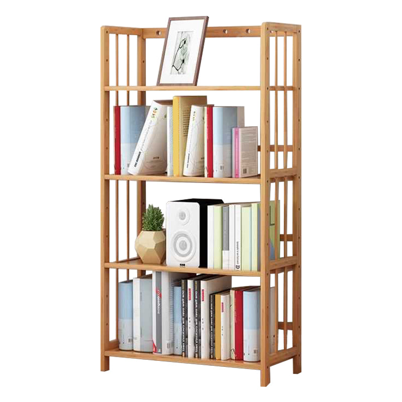 Manufactured Wood Etagere Bookshelf Natural Modern Open Bookcase for Classroom