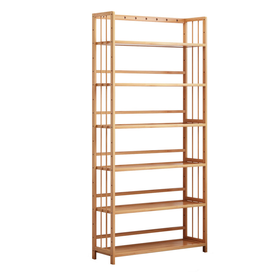 Manufactured Wood Etagere Bookshelf Natural Modern Open Bookcase for Classroom