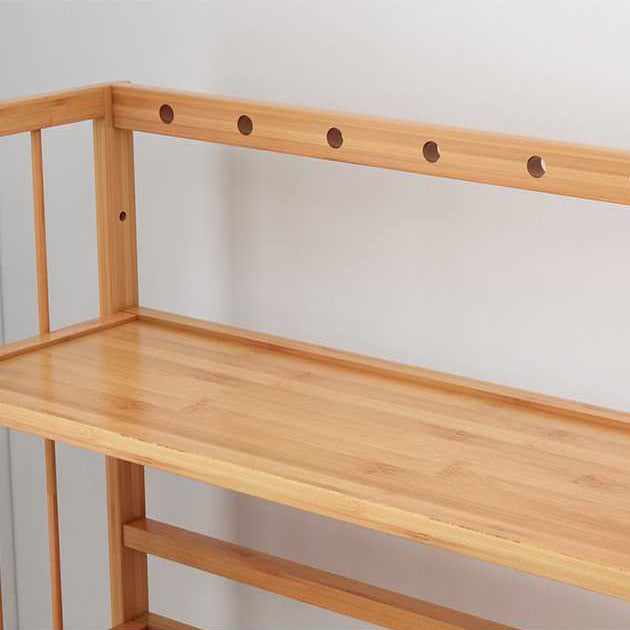 Manufactured Wood Etagere Bookshelf Natural Modern Open Bookcase for Classroom