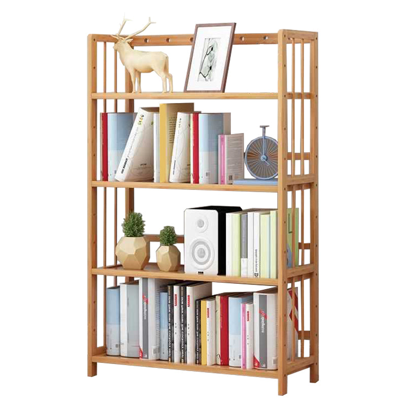 Manufactured Wood Etagere Bookshelf Natural Modern Open Bookcase for Classroom