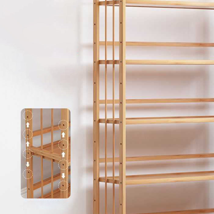 Manufactured Wood Etagere Bookshelf Natural Modern Open Bookcase for Classroom