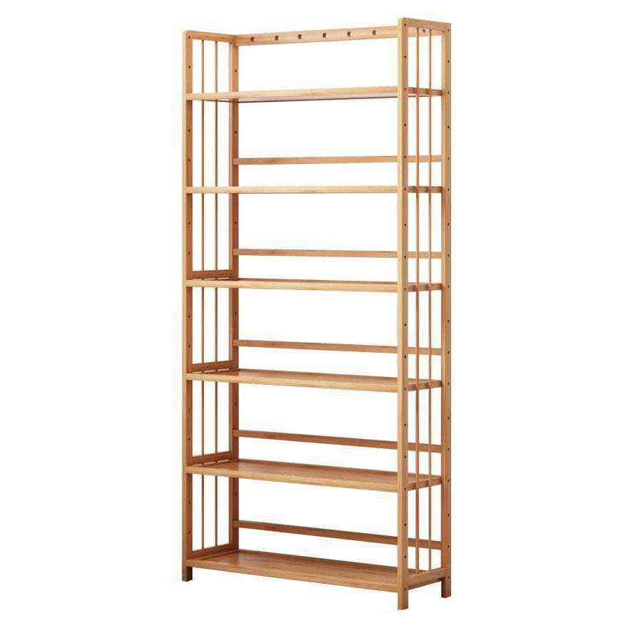 Manufactured Wood Etagere Bookshelf Natural Modern Open Bookcase for Classroom