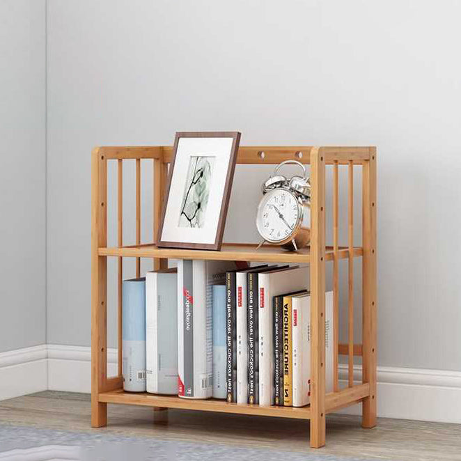 Manufactured Wood Etagere Bookshelf Natural Modern Open Bookcase for Classroom