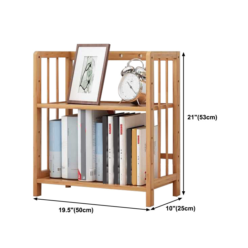 Manufactured Wood Etagere Bookshelf Natural Modern Open Bookcase for Classroom