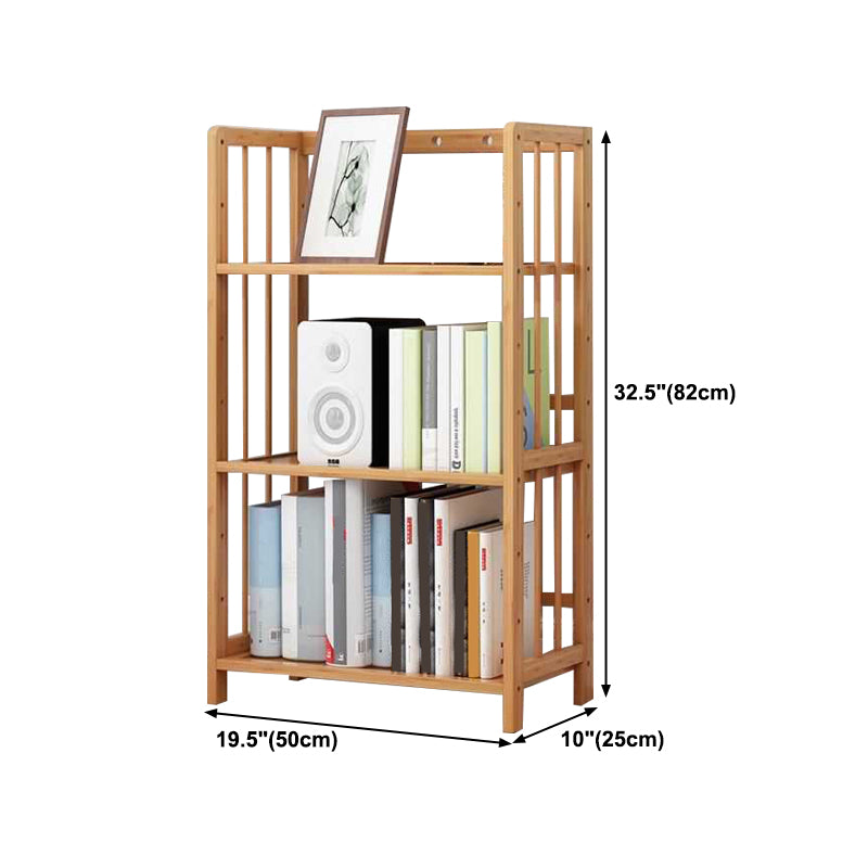 Manufactured Wood Etagere Bookshelf Natural Modern Open Bookcase for Classroom