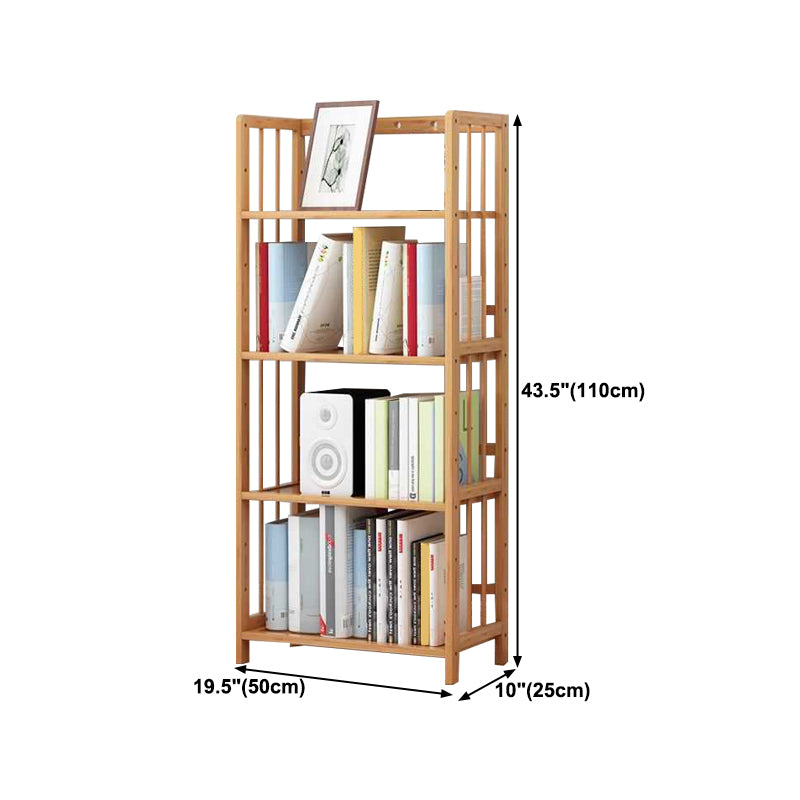 Manufactured Wood Etagere Bookshelf Natural Modern Open Bookcase for Classroom