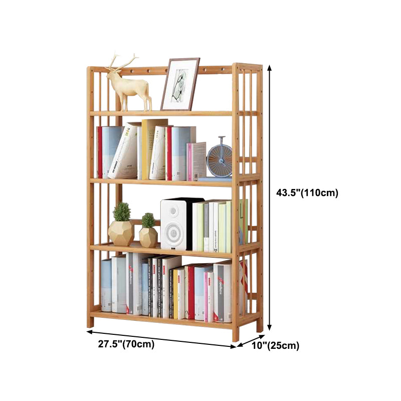 Manufactured Wood Etagere Bookshelf Natural Modern Open Bookcase for Classroom