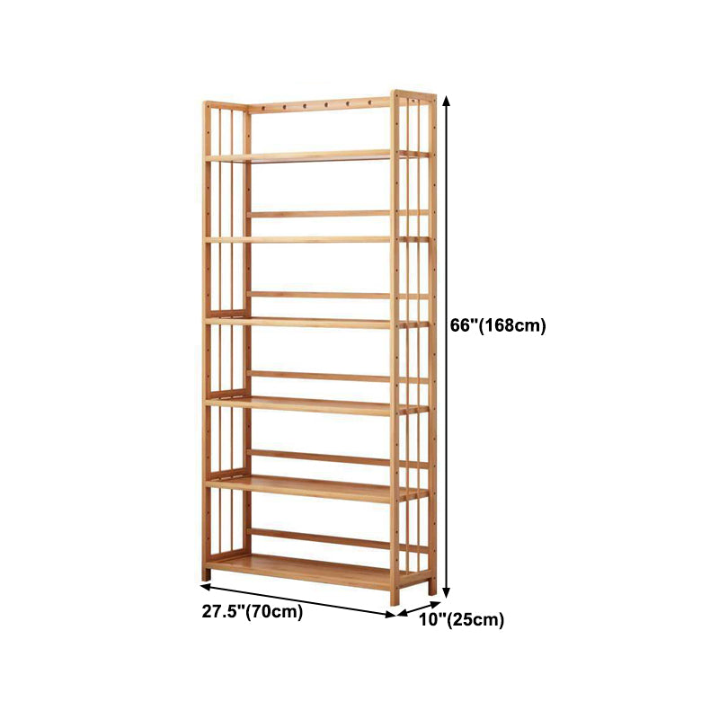 Manufactured Wood Etagere Bookshelf Natural Modern Open Bookcase for Classroom