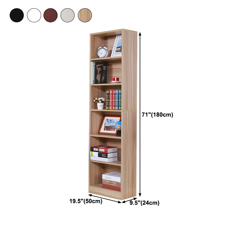 71"H x 9.45"W Bookcase Contemporary Style Closed Back Bookshelf for Home Office