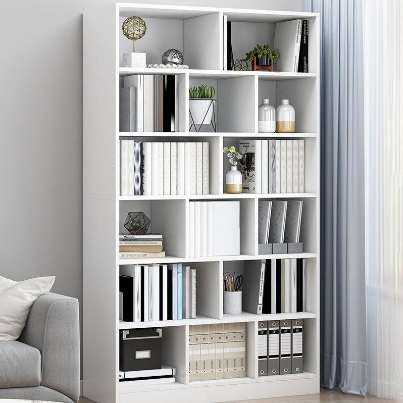 Closed Back Bookcase Contemporary Style Bookshelf for Home Office Study Room