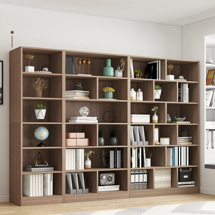 Closed Back Bookcase Contemporary Style Bookshelf for Home Office Study Room