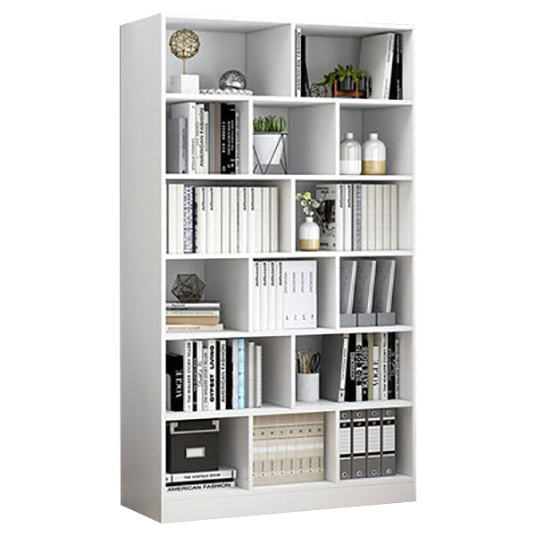 Closed Back Bookcase Contemporary Style Bookshelf for Home Office Study Room