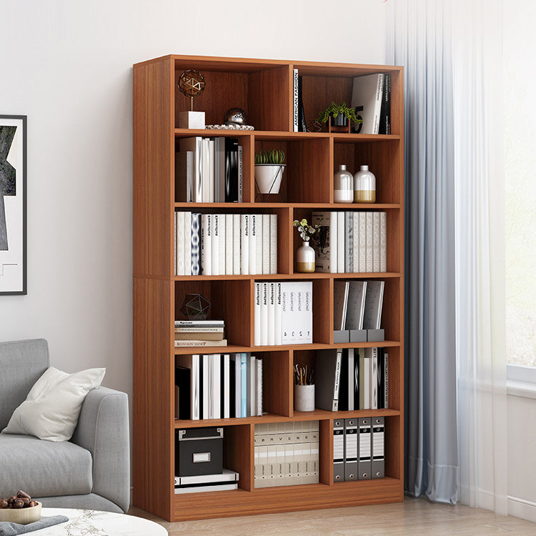 Closed Back Bookcase Contemporary Style Bookshelf for Home Office Study Room