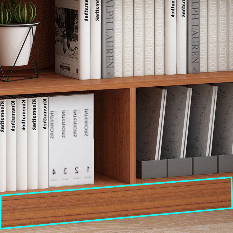 Closed Back Bookcase Contemporary Style Bookshelf for Home Office Study Room
