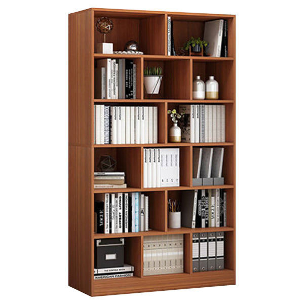 Closed Back Bookcase Contemporary Style Bookshelf for Home Office Study Room