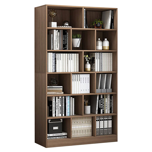 Closed Back Bookcase Contemporary Style Bookshelf for Home Office Study Room