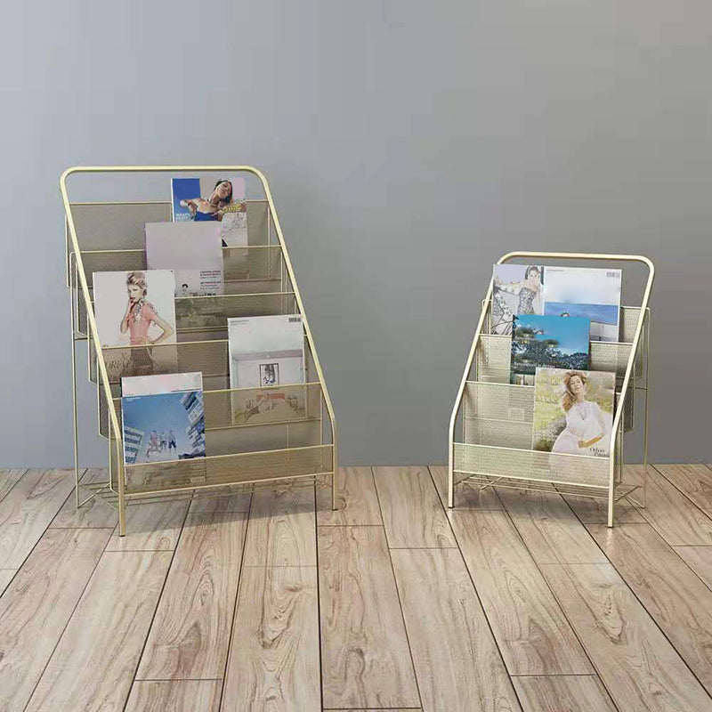 Closed Back Iron Ladder Bookshelf Contemporary Vertical Bookcase