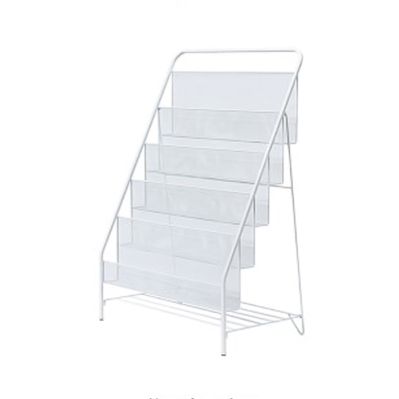 Closed Back Iron Ladder Bookshelf Contemporary Vertical Bookcase