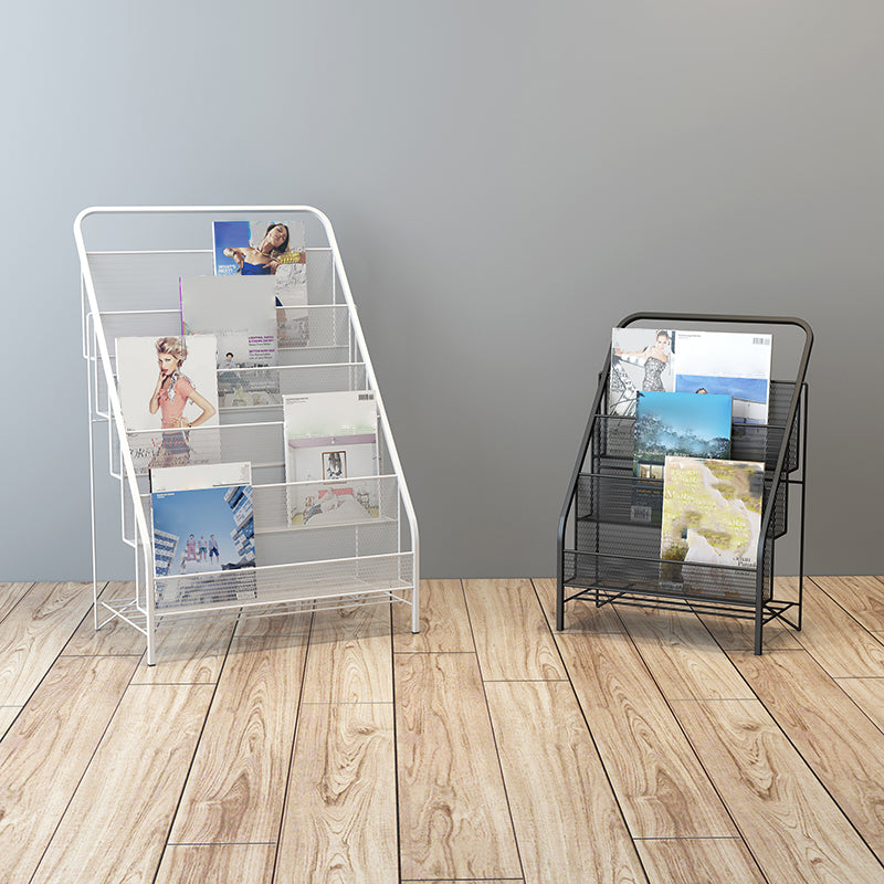 Closed Back Iron Ladder Bookshelf Contemporary Vertical Bookcase