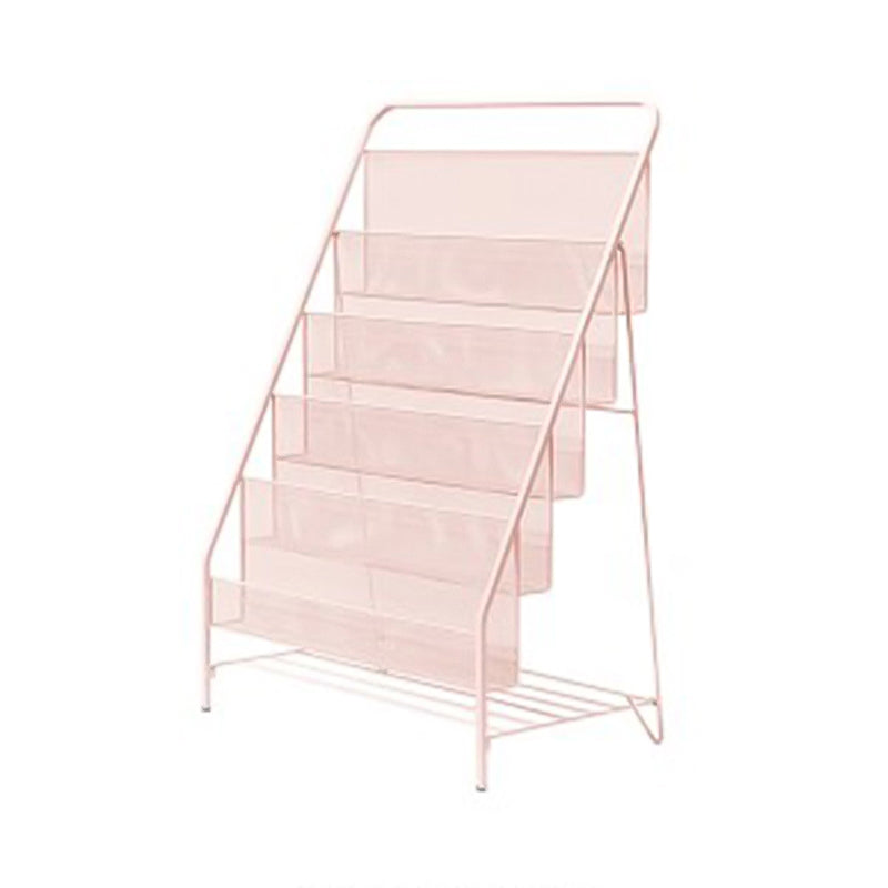 Closed Back Iron Ladder Bookshelf Contemporary Vertical Bookcase