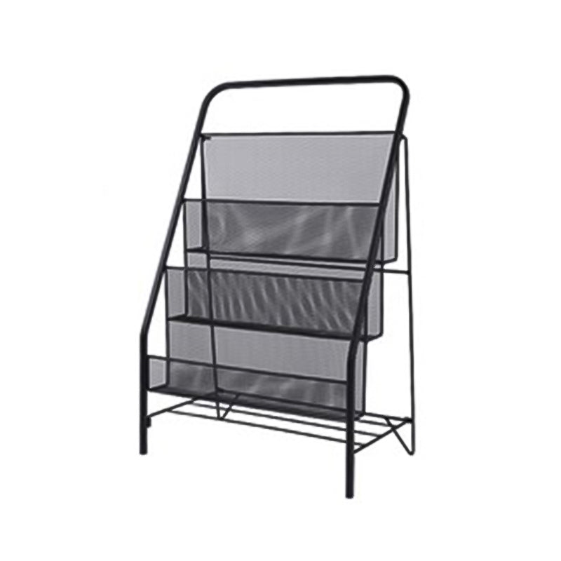 Closed Back Iron Ladder Bookshelf Contemporary Vertical Bookcase