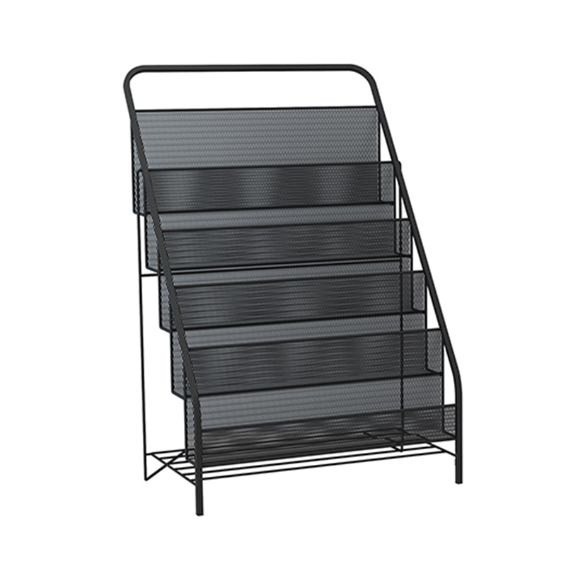 Closed Back Iron Ladder Bookshelf Contemporary Vertical Bookcase