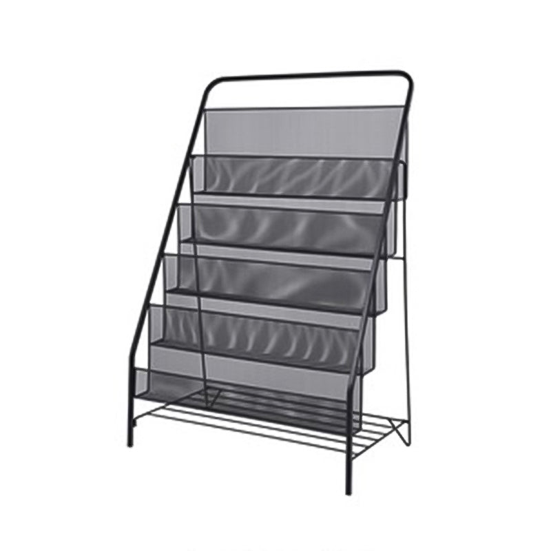 Closed Back Iron Ladder Bookshelf Contemporary Vertical Bookcase