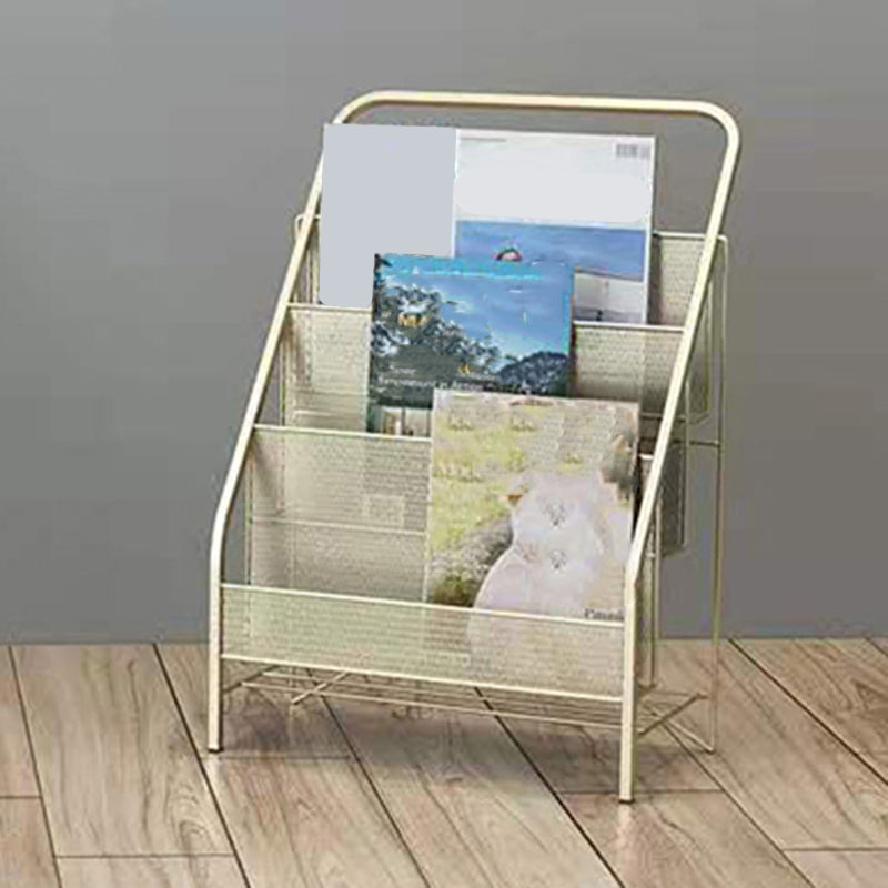 Closed Back Iron Ladder Bookshelf Contemporary Vertical Bookcase