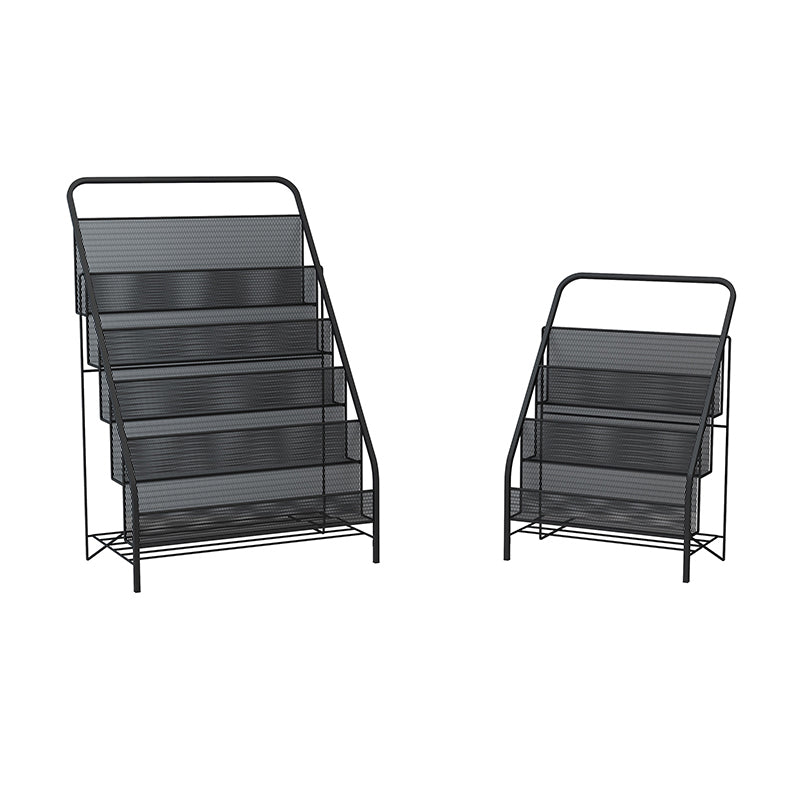 Closed Back Iron Ladder Bookshelf Contemporary Vertical Bookcase