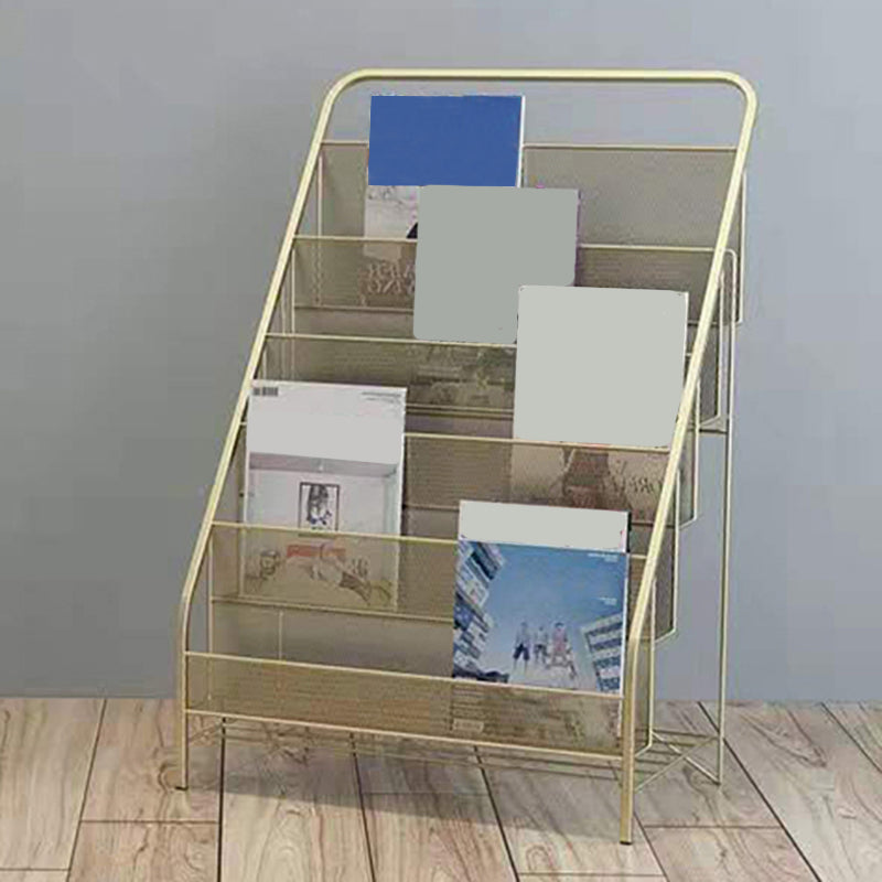 Closed Back Iron Ladder Bookshelf Contemporary Vertical Bookcase