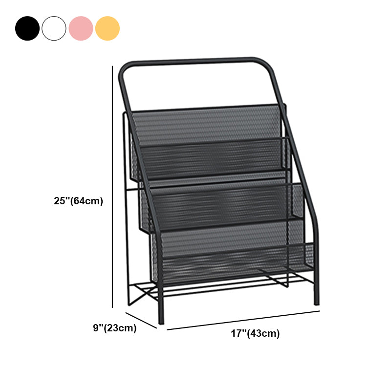 Closed Back Iron Ladder Bookshelf Contemporary Vertical Bookcase