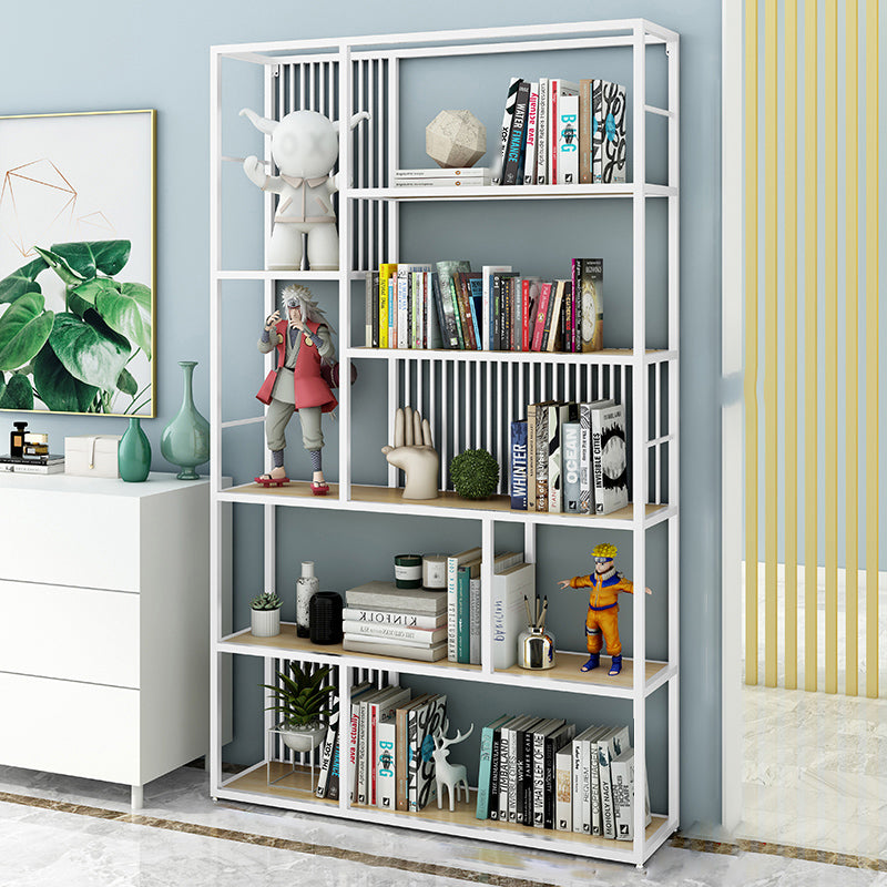 Open Back Shelf Bookcase Glam Style Bookcase for Office and Study Room