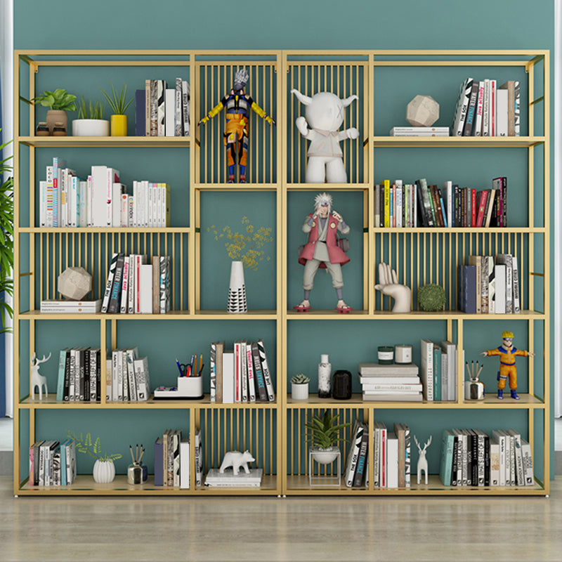 Open Back Shelf Bookcase Glam Style Bookcase for Office and Study Room