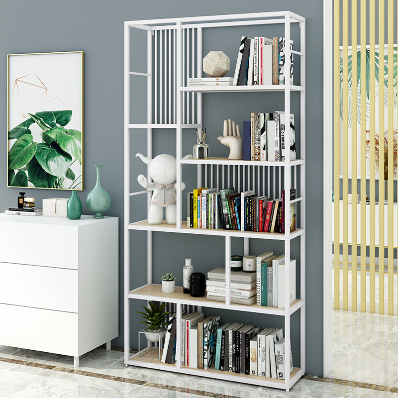 Open Back Shelf Bookcase Glam Style Bookcase for Office and Study Room