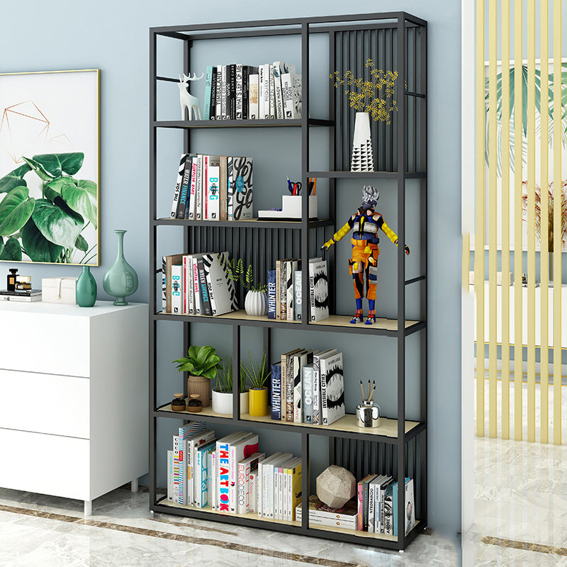 Open Back Shelf Bookcase Glam Style Bookcase for Office and Study Room
