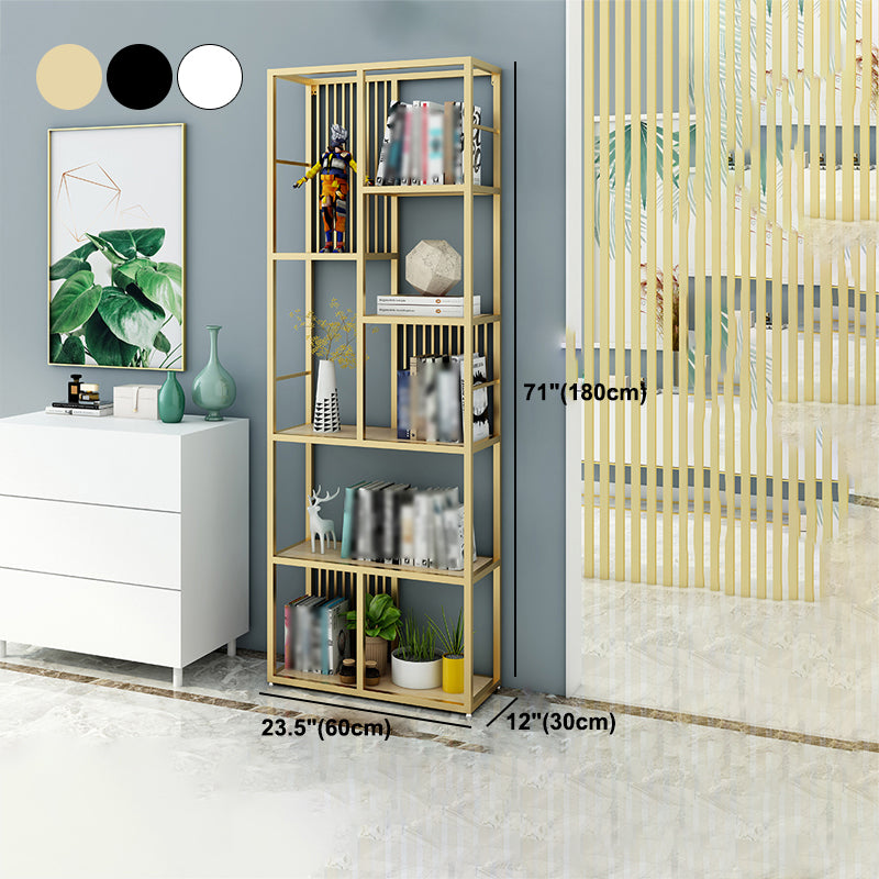 Open Back Shelf Bookcase Glam Style Bookcase for Office and Study Room