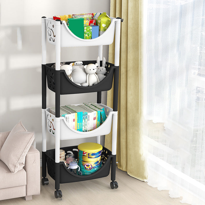 Scandinavian Style Bookcase with Casters Shelf Bookcase for Home and Office