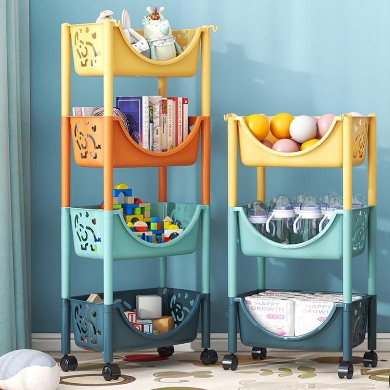 Scandinavian Style Bookcase with Casters Shelf Bookcase for Home and Office